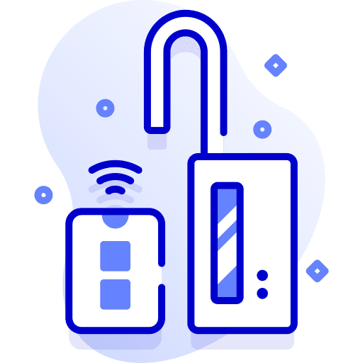 Unlock safety electronics padlock icon Unlock safety electronics padlock icon
