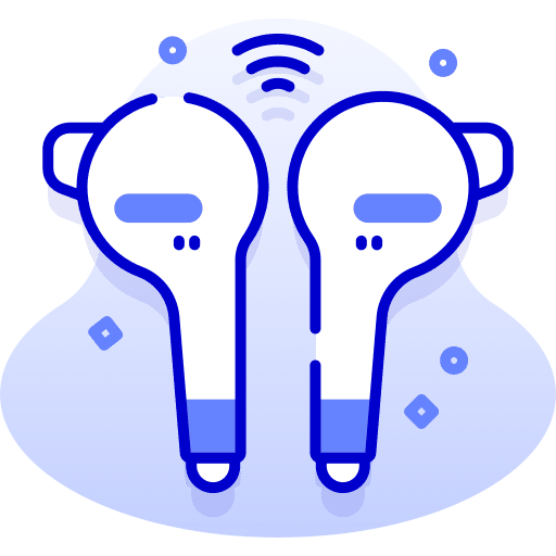 Earphones smart technology electronics wireless connection icon Earphones smart technology electronics wireless connection icon