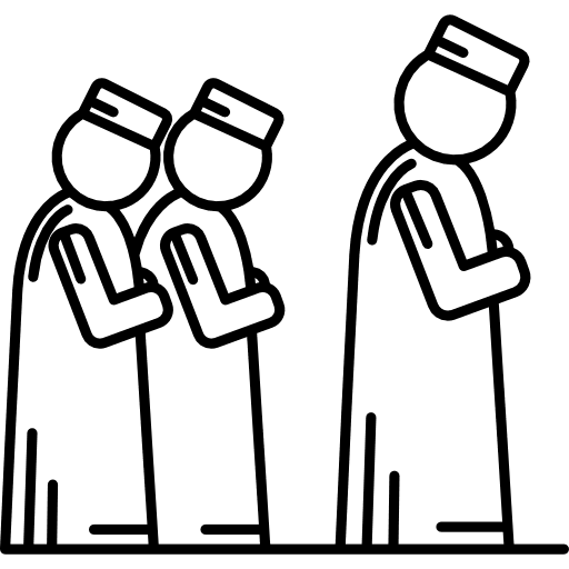 Islamic friday prayer praying people men icon