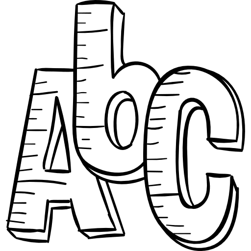 Abc letters childhood school icon