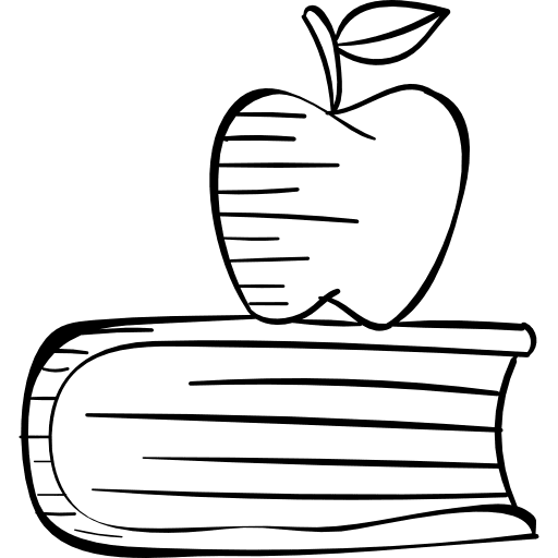 Apple and book education healthy food books icon