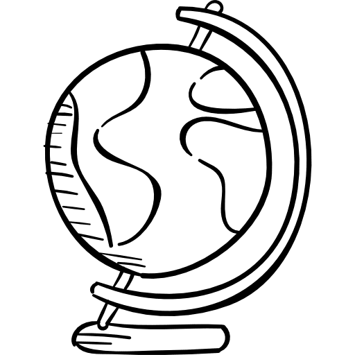 Earth globe  school material world maps and flags icon