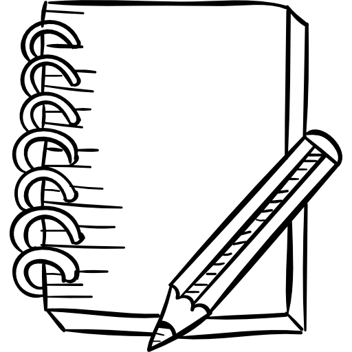 Notebook and pencil pencils writer writing icon