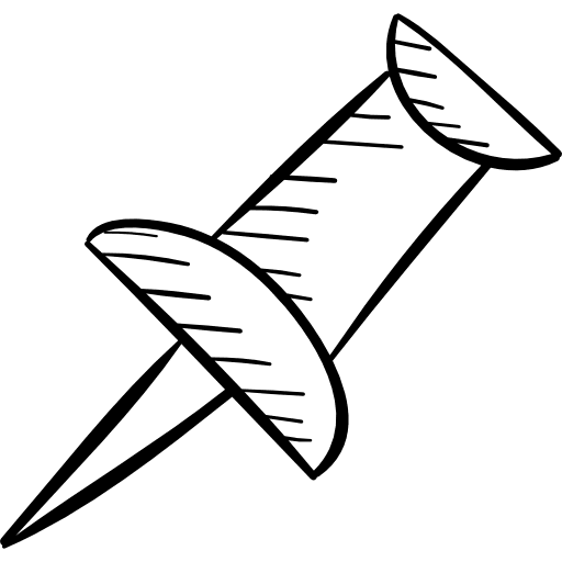 Push pin office material school material attachment icon