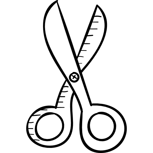 Scissors cut crop tool icon