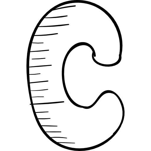 Letter c shapes learning letters icon