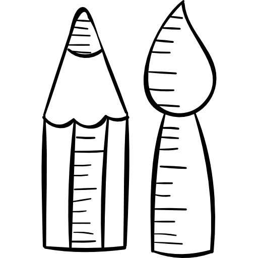 Pencil and paintbrush painter paint writer icon