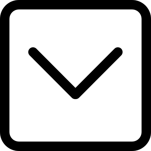 Down arrow square outlined button dropdown arrow big mug line symbol icon