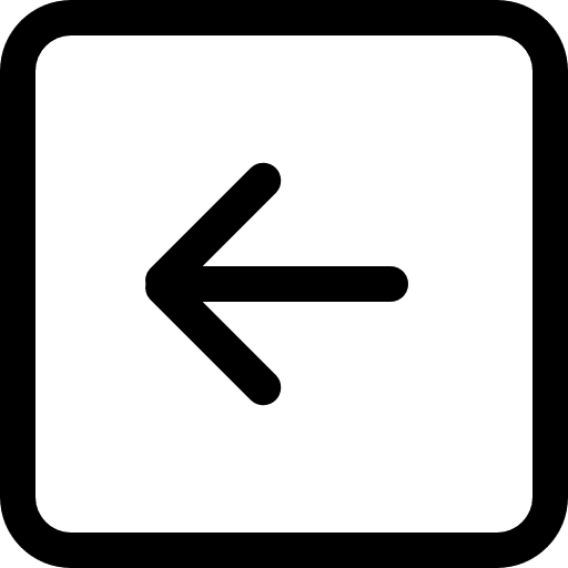 Back left arrow square button outline big mug line left arrow outline icon