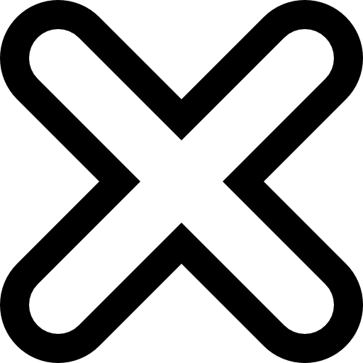Cross rounded outline failed rounded symbols icon