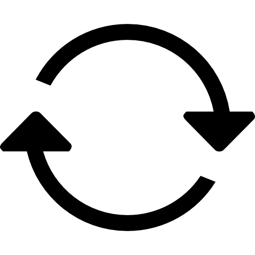 Two circular arrows couple arrow two arrows icon