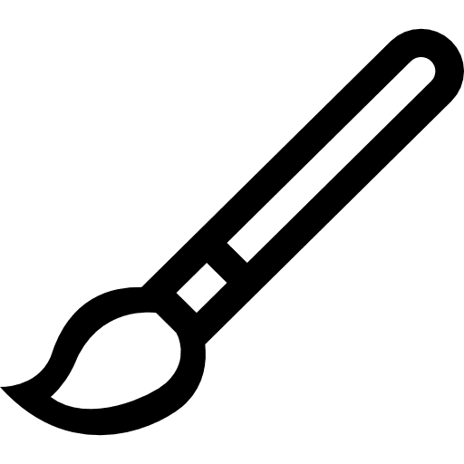 Paintbrush outline paintbrush brushes big mug line icon