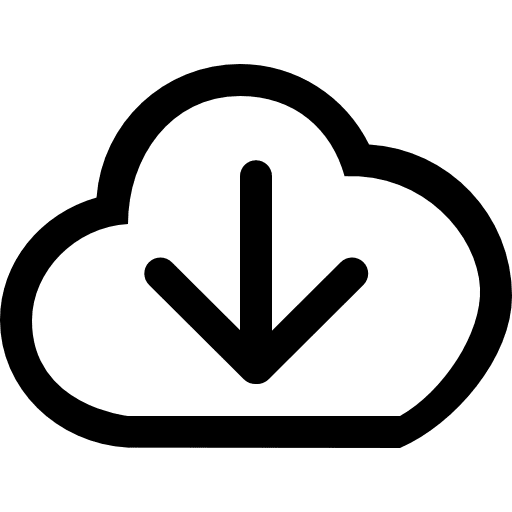 Download from internet cloud internet big mug line symbols icon