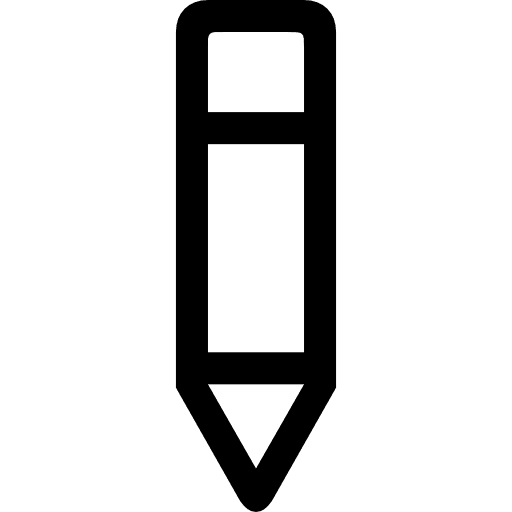 Pencil big outlined vertical tool symbol interface vertical pencil icon
