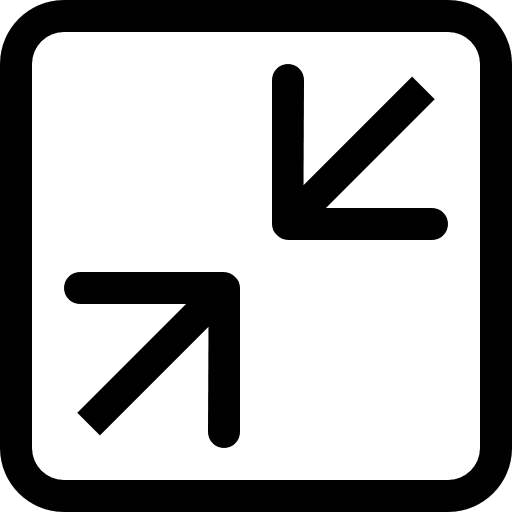 Contract two arrows symbol pointing the center of square button middle contraction square icon
