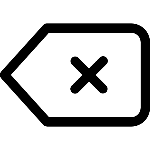 Left arrow with a cross interface symbols big mug line icon