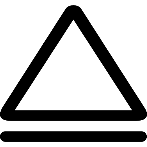 Triangle equilateral outline shape on horizontal line symbol under shapes icon