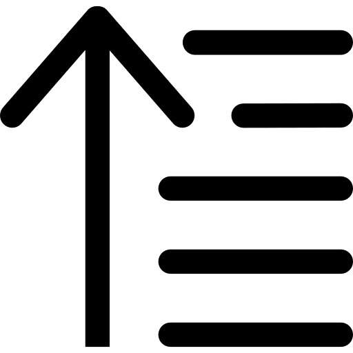 Sort ascending sort order interface icon