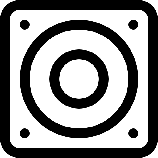 Speaker outlined square frontal tool audio tool symbol speakers square symbol icon