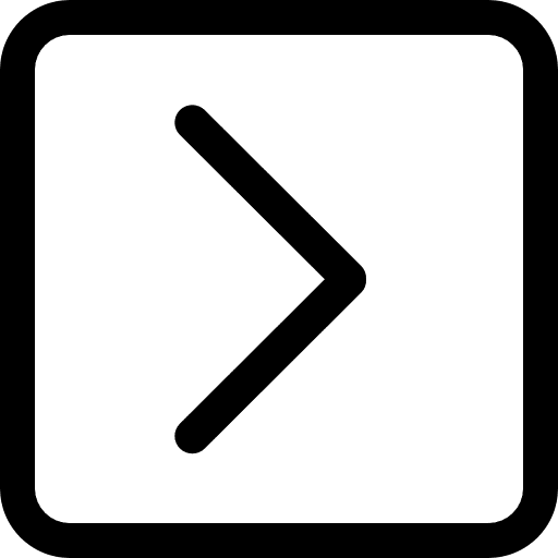 Right arrow square outlined button caret button outline icon