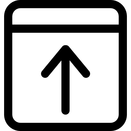 Up arrow square button outline interface arrow button icon