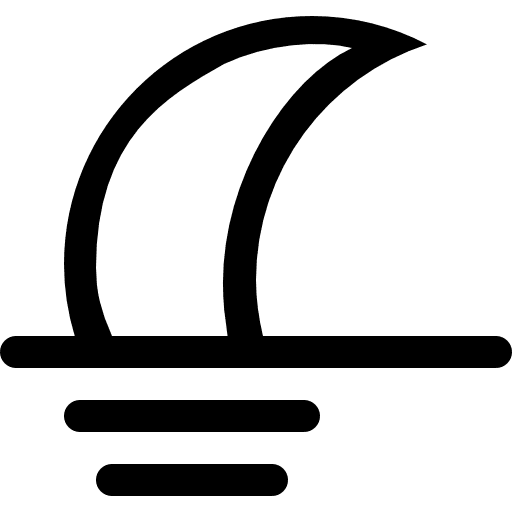 Fog at night weather symbol phase fog moon icon