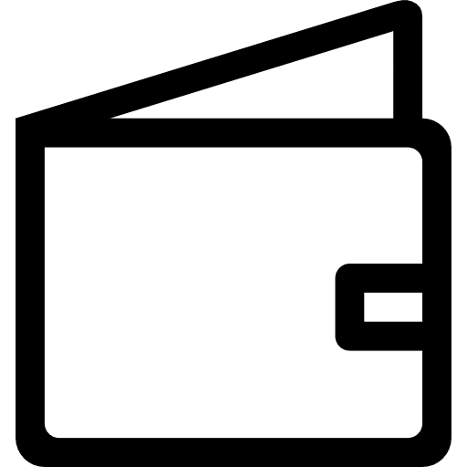 Wallet outline tools and utensils outline big mug line icon