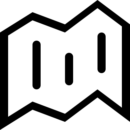 Map folded outlined paper big mug line interface symbol icon