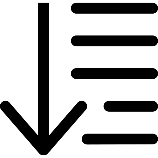 Sort descending descending sorting order icon