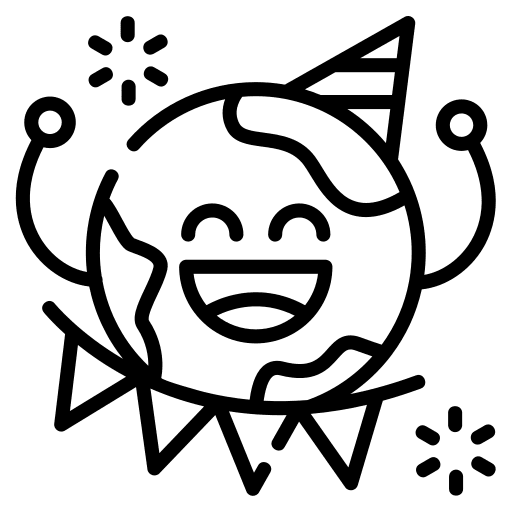 Earth day birthday garlands world icon Earth day birthday garlands world icon