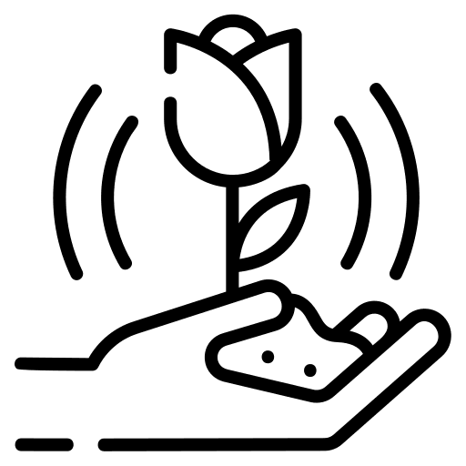 Rose hand farming and gardening growing seed icon Rose hand farming and gardening growing seed icon