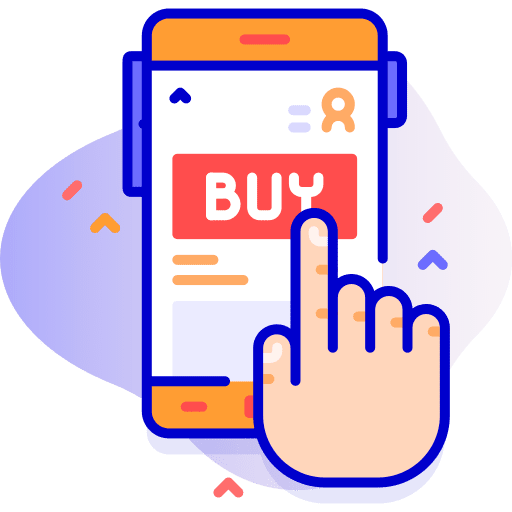 Buy smartphone supermarket commerce and shopping icon