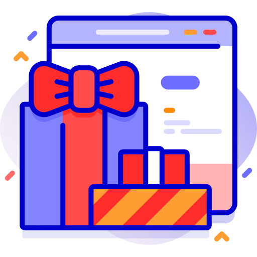 Gift commerce and shopping webpage laptop icon Gift commerce and shopping webpage laptop icon