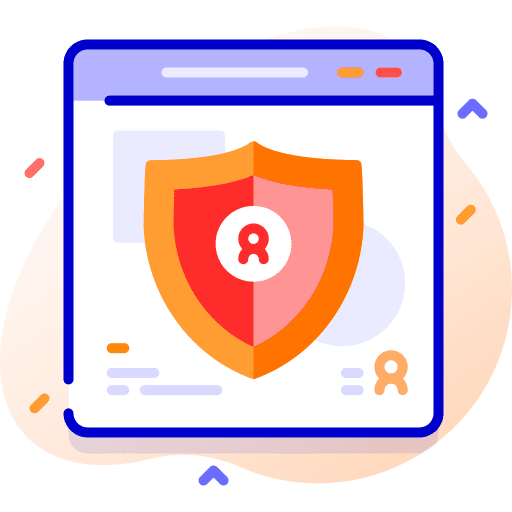 Protection monitor shield security icon Protection monitor shield security icon