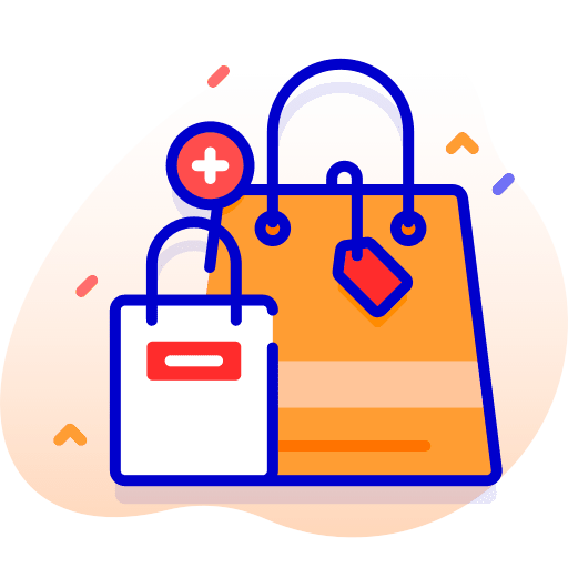 Shopping bag commerce and shopping sale shopping items icon