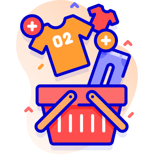 Shopping basket skirt textile commerce and shopping icon