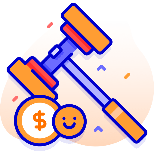 Auction hammer justice law icon Auction hammer justice law icon