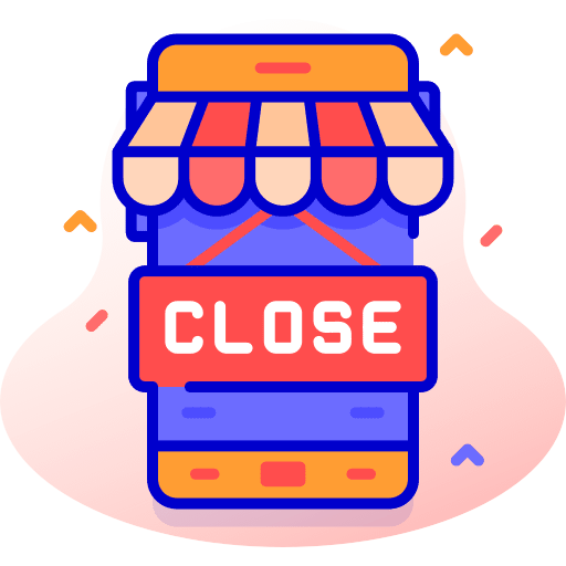 Close app commerce and shopping smartphone icon Close app commerce and shopping smartphone icon