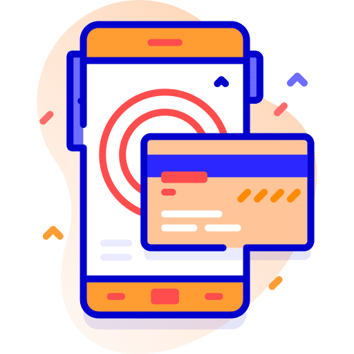 Tap touch screen credit card card icon Tap touch screen credit card card icon