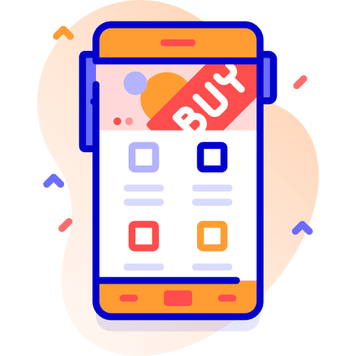 Website commerce and shopping website smartphone icon Website commerce and shopping website smartphone icon