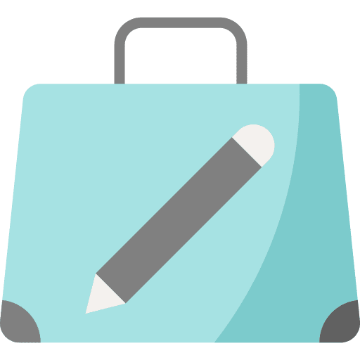 Portfolio briefcase school material vintage icon Portfolio briefcase school material vintage icon