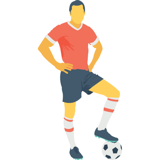 Football player human full body man icon