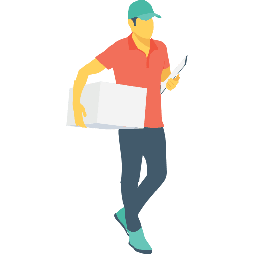 Delivery man shipping and delivery full body man icon