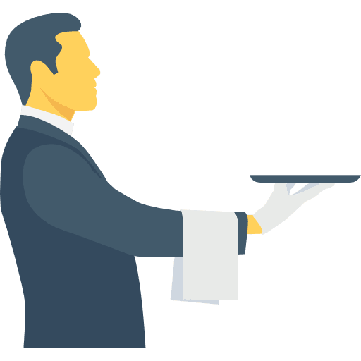 Waiter human man activities icon