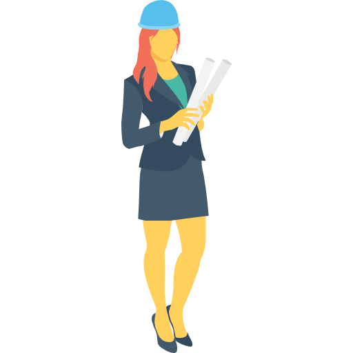 Engineer people woman activities icon