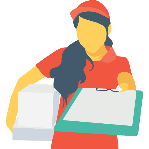 Delivery woman activities human delivery woman icon