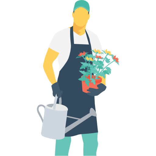 Gardener man activities human icon