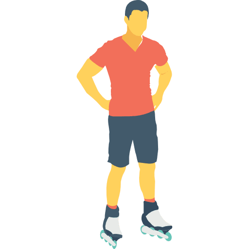 Roller skater people man woman icon