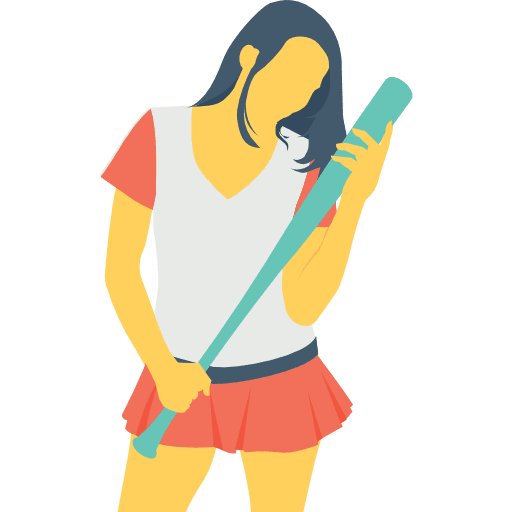 Baseball player activities baseball player woman icon