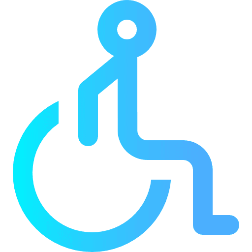 Disabled stick man healthcare and medical wheelchair icon